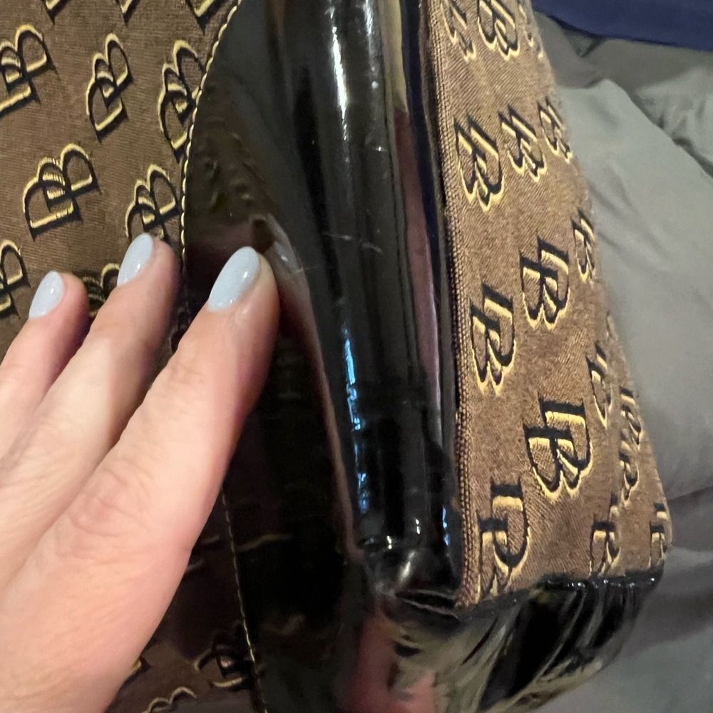 Dooney & Bourke Brown and Black Monogram Hobo Women's Bag - Picture 5 of 12